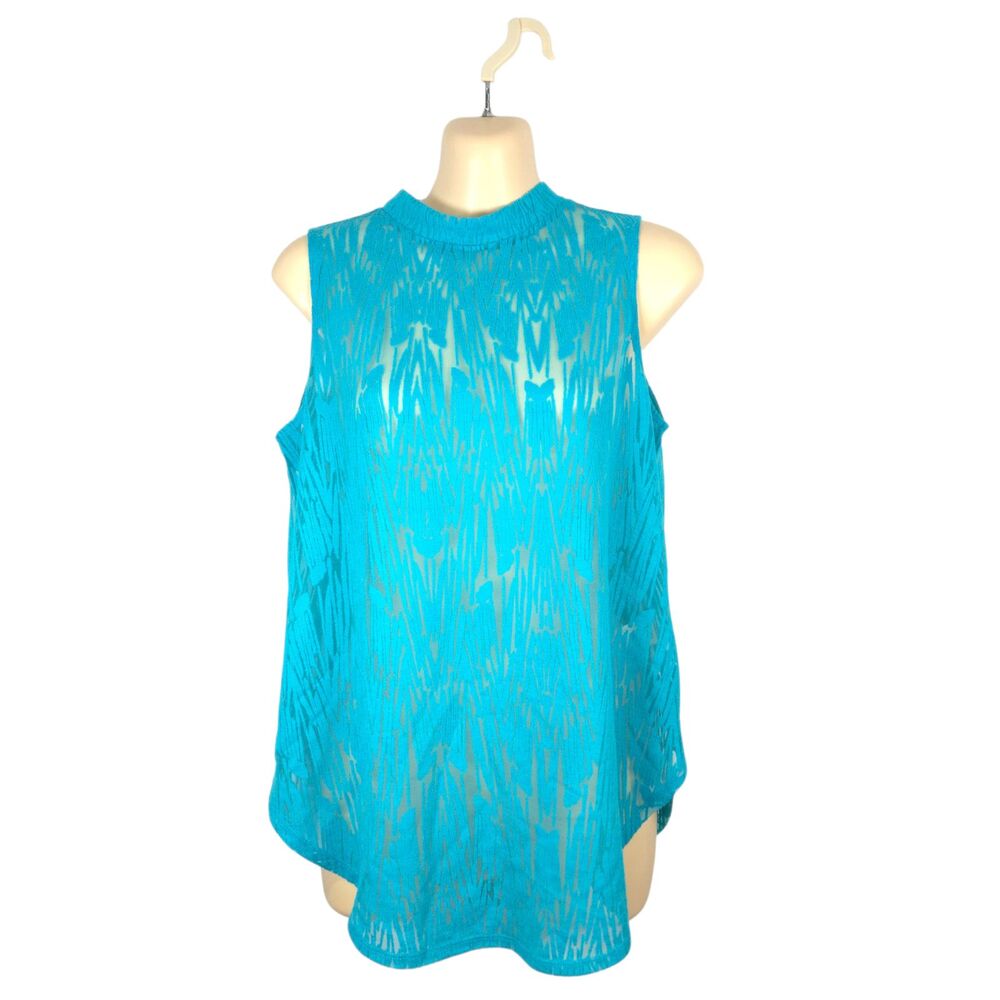 Apt. 9 Women's Blue Mock Neck Tank Top Sleeveless Shell Top Size S - NEW
